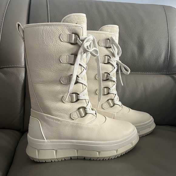 New Sperry Kittery Winter White/Ivory waterproof leather boots Size 8.5 - Picture 5 of 10